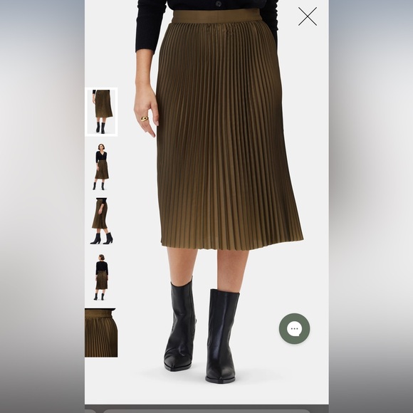 New Amour Vert Blaze Pleated Skirt in Bronzed Olive - size MED. org $180 - Picture 5 of 6